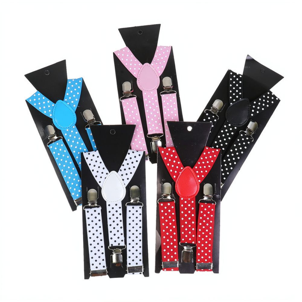 Men'S Formal Wear With Suspenders - Bretelle elastiche a pois, eleganti e